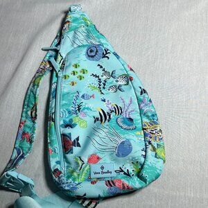Vera Bradley Essential Lighten Up Sling Backpack Antilles Treasure Fish Ocean